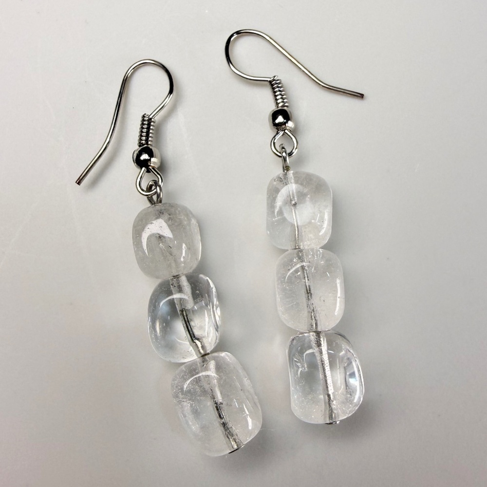 White Quartz Nuggets Earrings